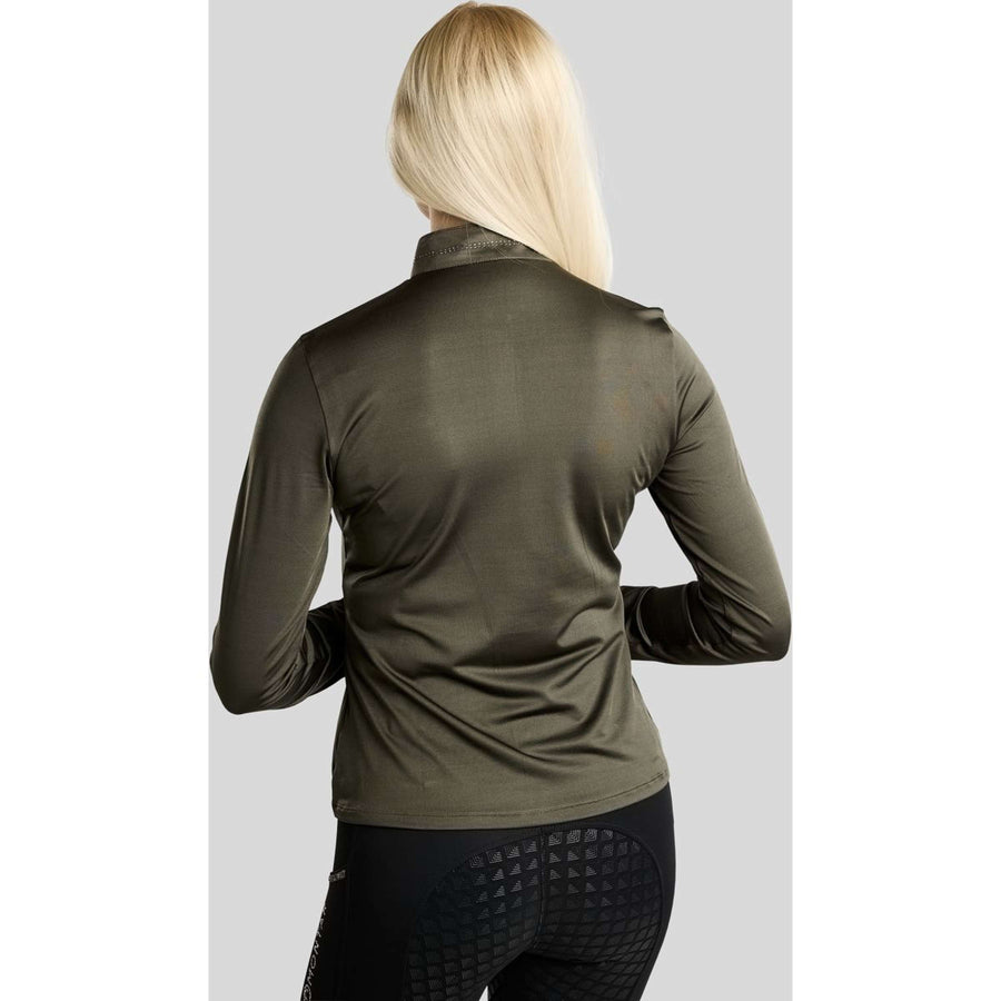 Montar Shirt MoEverline Golden Quartz Crystals Long Sleeves Forest Green