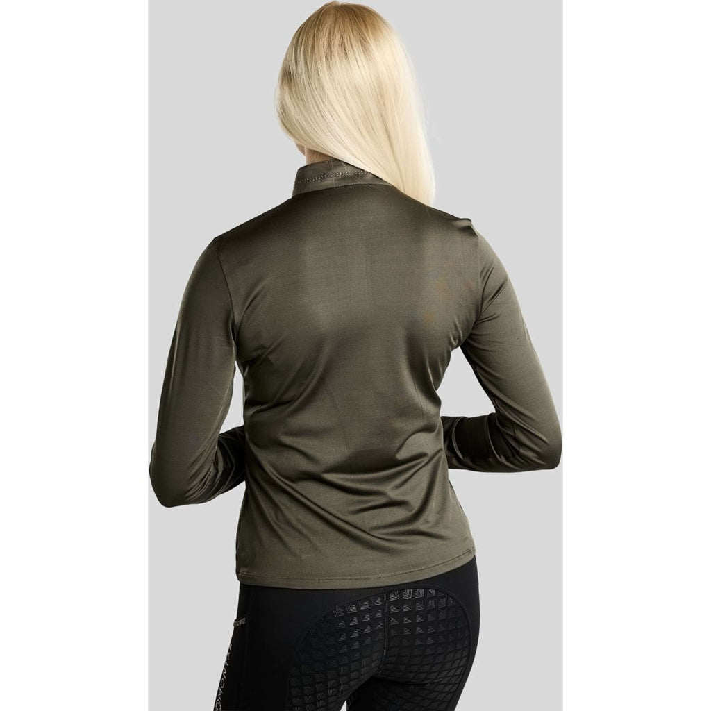 Montar Shirt MoEverline Golden Quartz Crystals Long Sleeves Forest Green