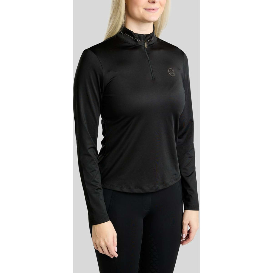 Montar Shirt MoEverline Golden Quartz Crystals Long Sleeves Black