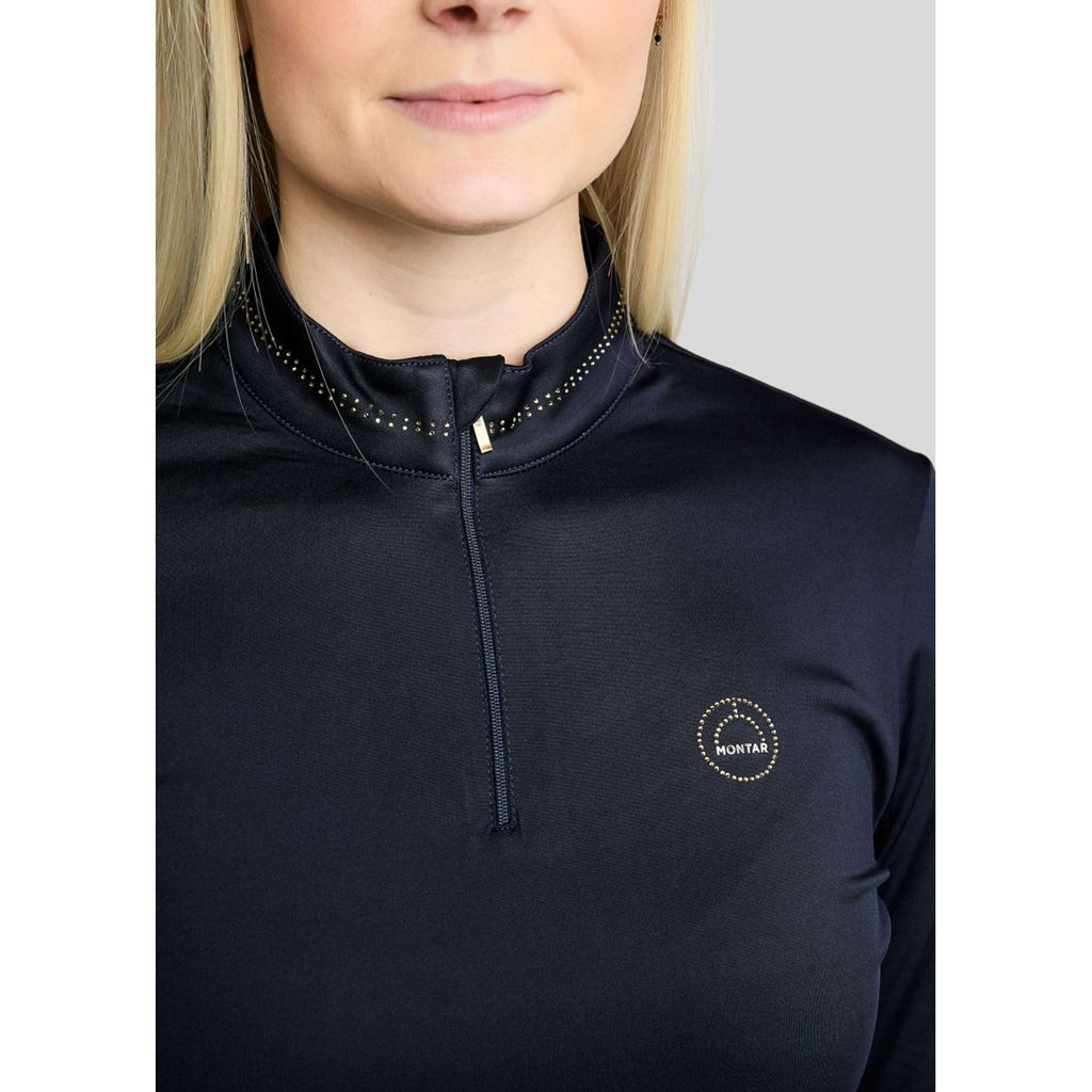 Montar Shirt MoEverline Golden Quartz Crystals Long Sleeves Navy