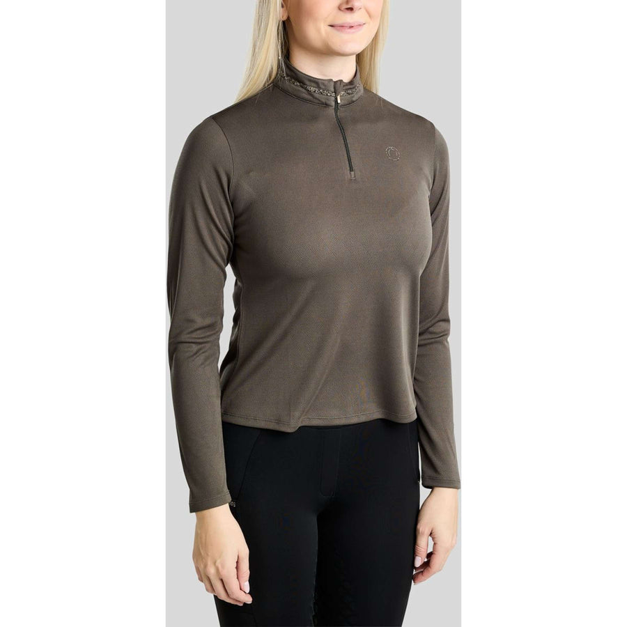 Montar Shirt MoEkta Jacquard Pattern Golden Quartz Long Sleeves Forest Green