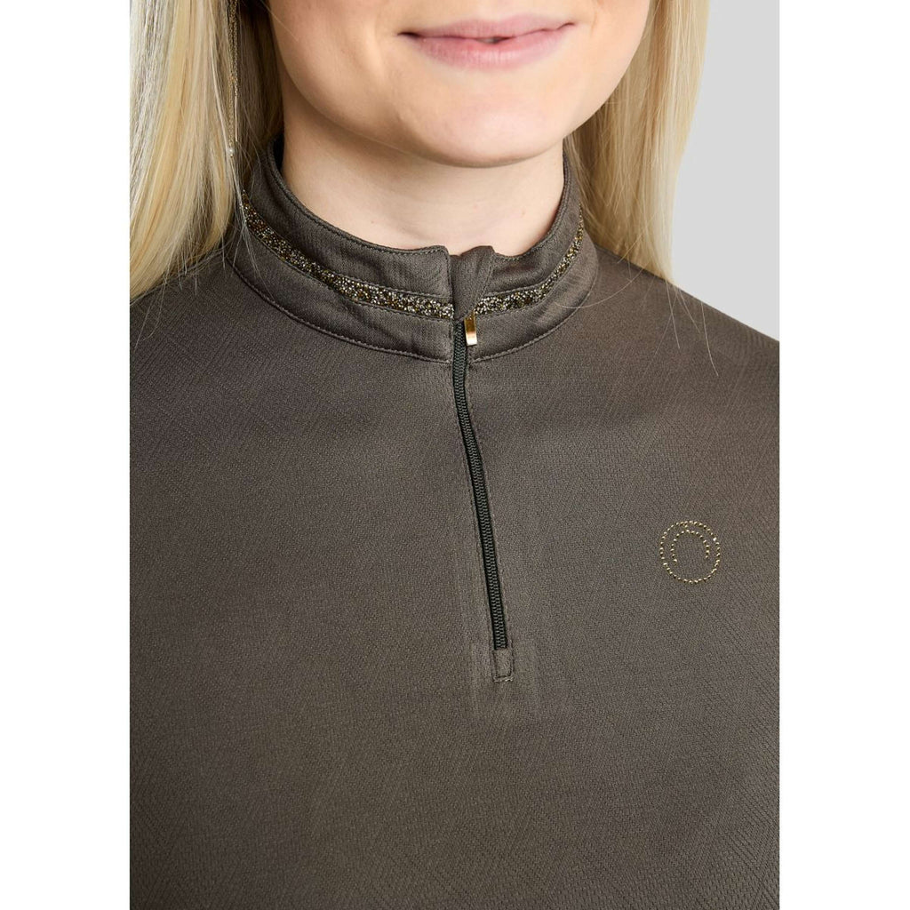 Montar Shirt MoEkta Jacquard Pattern Golden Quartz Long Sleeves Forest Green