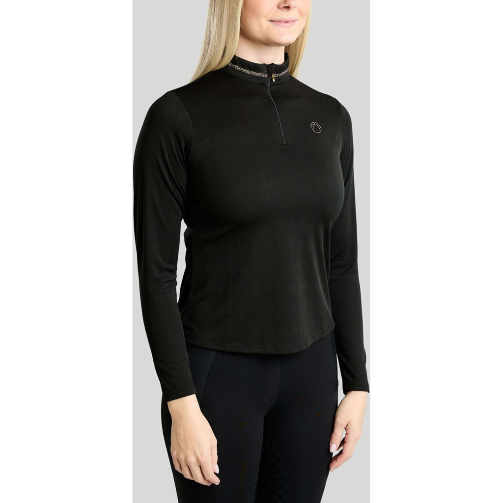 Montar Shirt MoEkta Jacquard Pattern Golden Quartz Long Sleeves Black