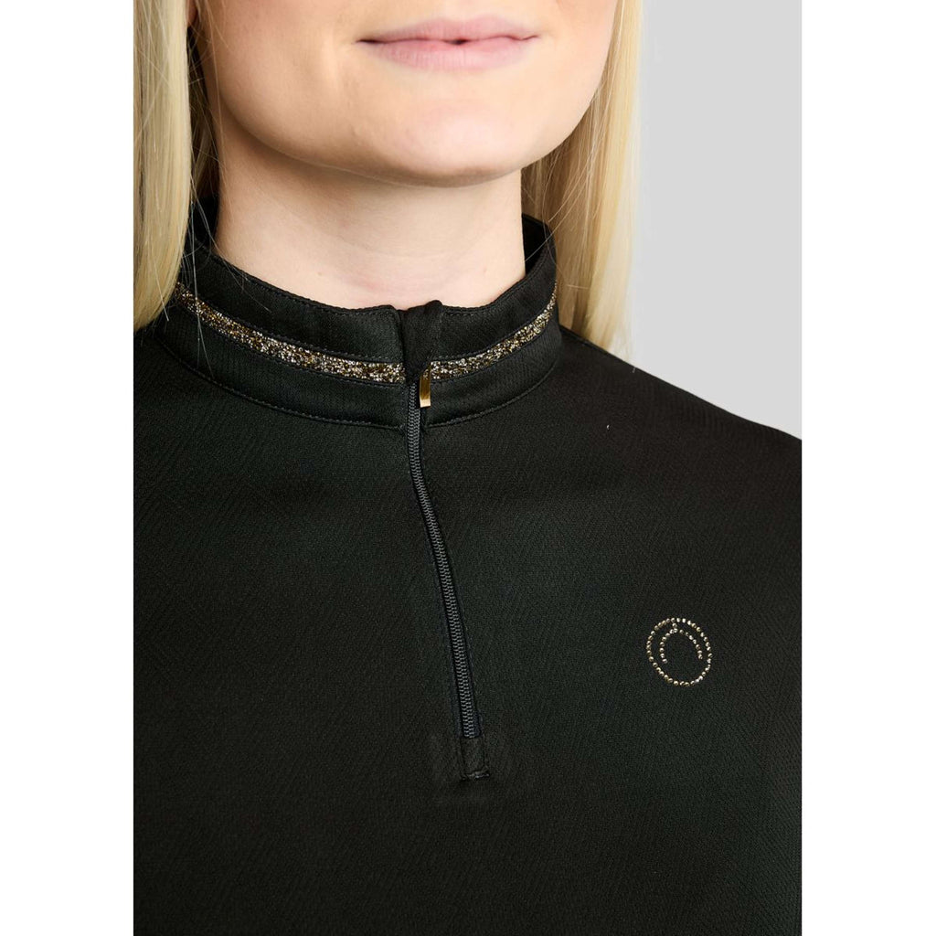 Montar Shirt MoEkta Jacquard Pattern Golden Quartz Long Sleeves Black