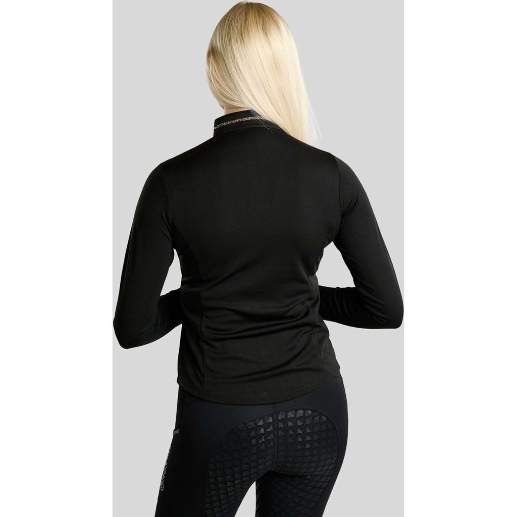 Montar Shirt MoEkta Jacquard Pattern Golden Quartz Long Sleeves Black