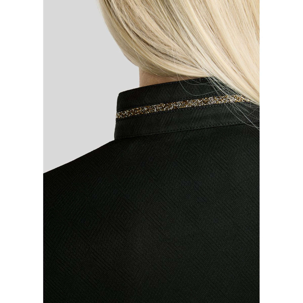 Montar Shirt MoEkta Jacquard Pattern Golden Quartz Long Sleeves Black