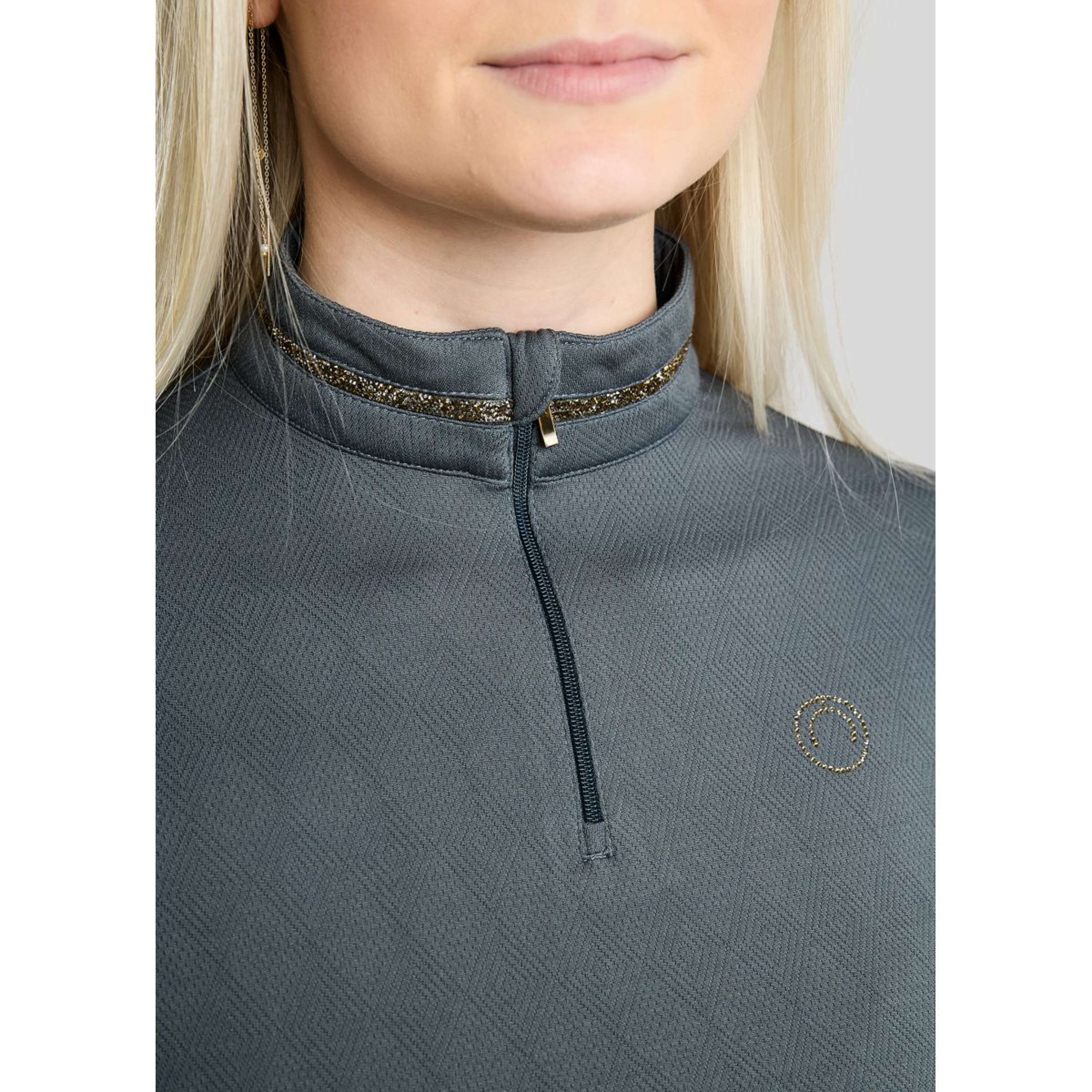 Montar Shirt MoEkta Jacquard Pattern Golden Quartz Long Sleeves Dark Slate