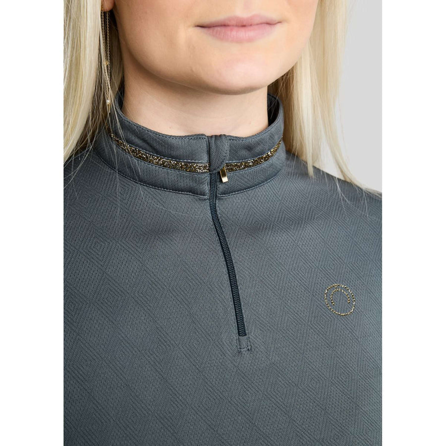 Montar Shirt MoEkta Jacquard Pattern Golden Quartz Long Sleeves Dark Slate