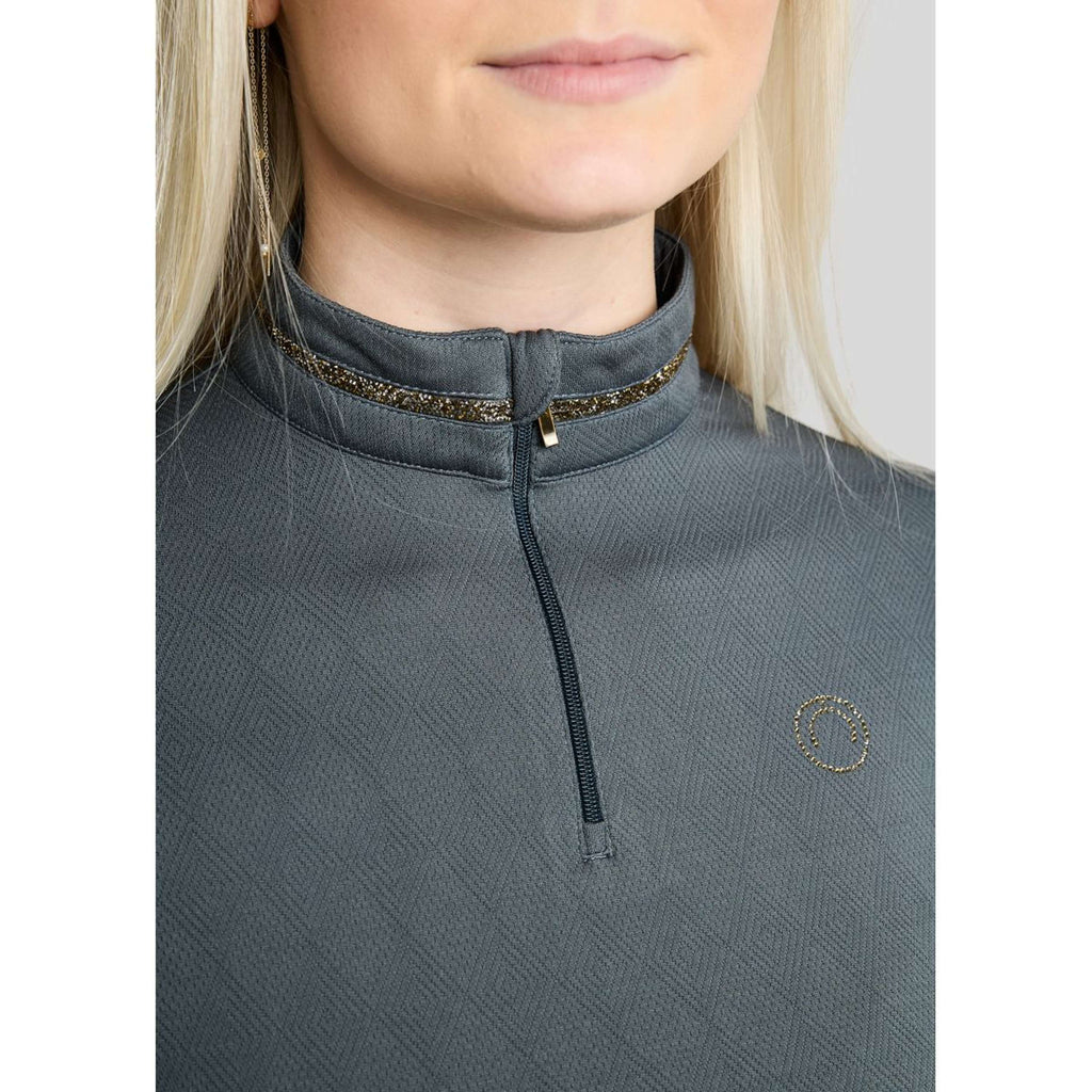 Montar Shirt MoEkta Jacquard Pattern Golden Quartz Long Sleeves Dark Slate