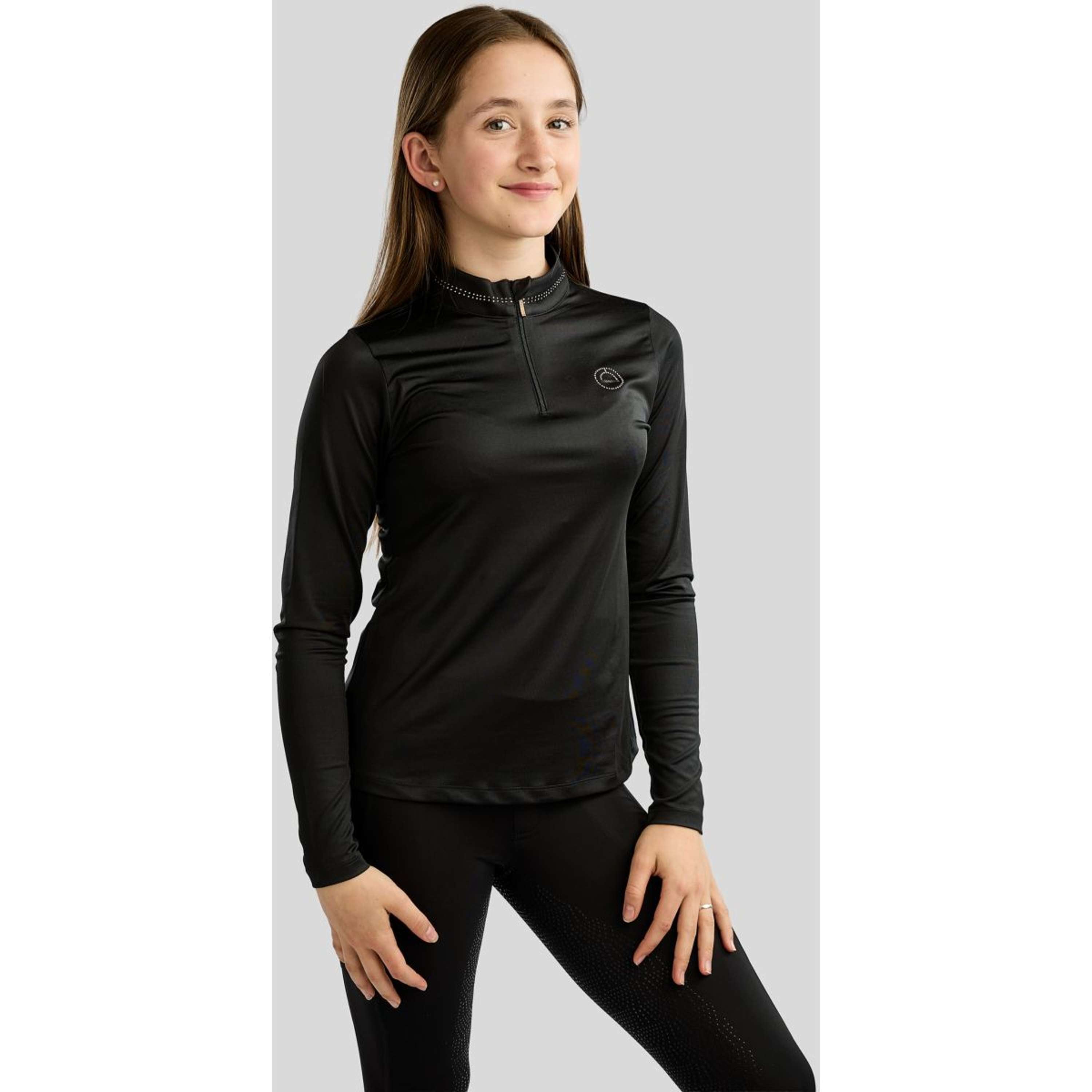 Montar Shirt MoEverline Golden Quartz Crystals Kids Long Sleeves Black