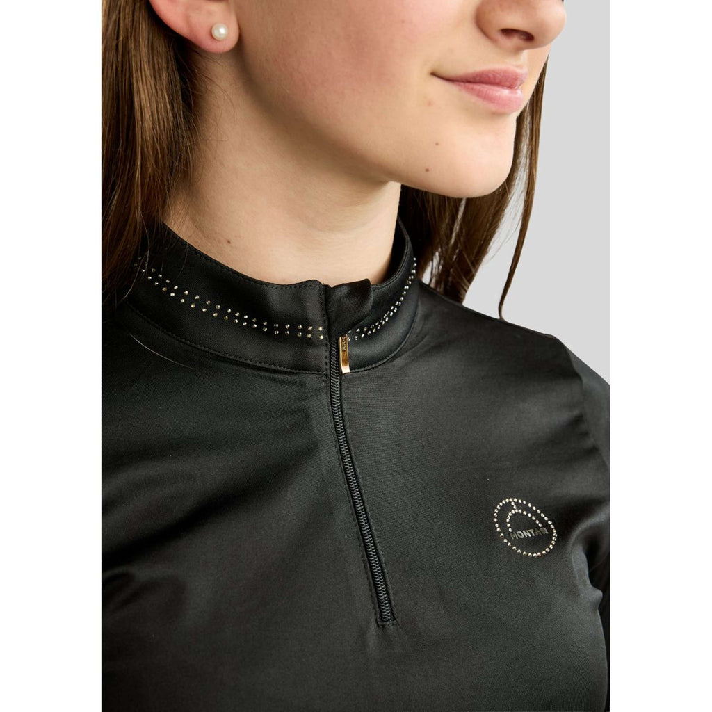 Montar Shirt MoEverline Golden Quartz Crystals Kids Long Sleeves Black