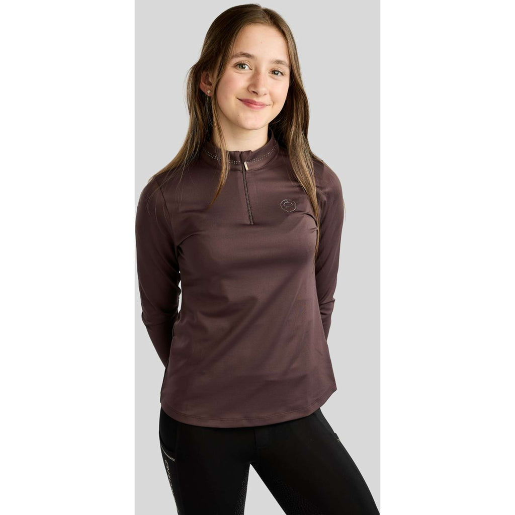 Montar Shirt MoEverline Golden Quartz Crystals Kids Long Sleeves Black Peony