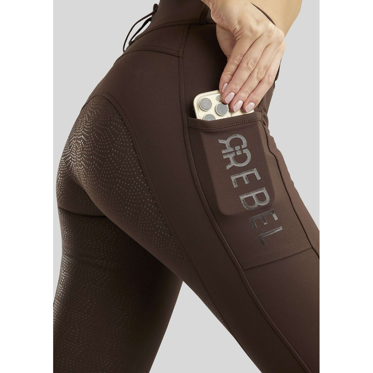 Rebel Breeches Highwaist Thigh Pocket Full Grip Brown