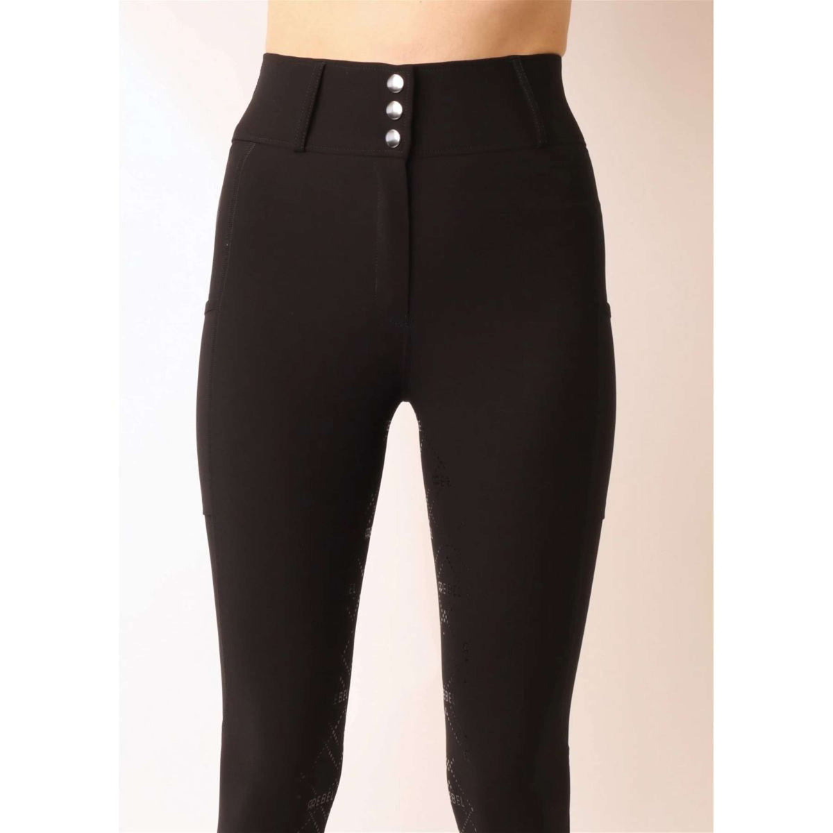 Rebel Breeches Shiny Tape Full Grip Black