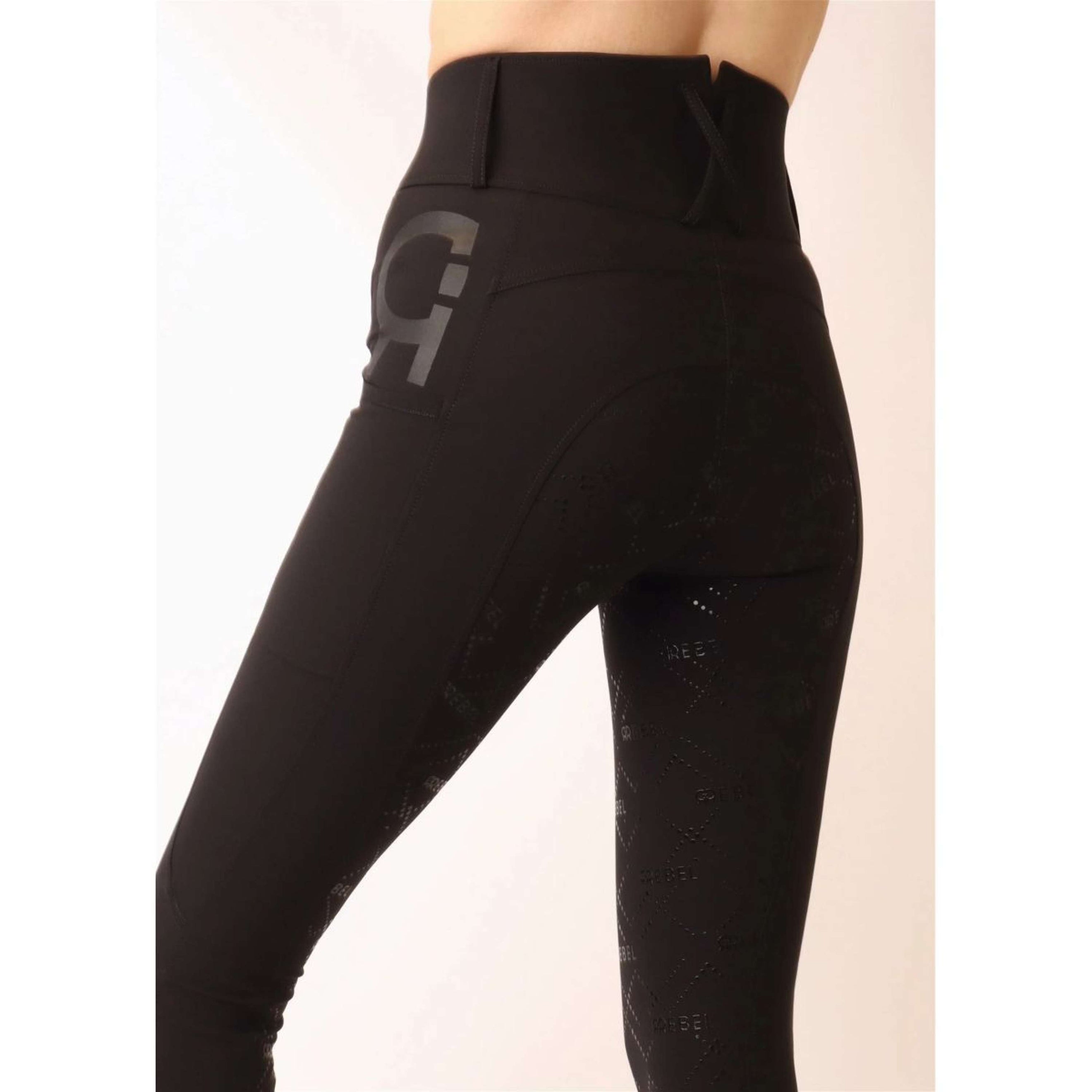 Rebel Breeches Shiny Tape Full Grip Black