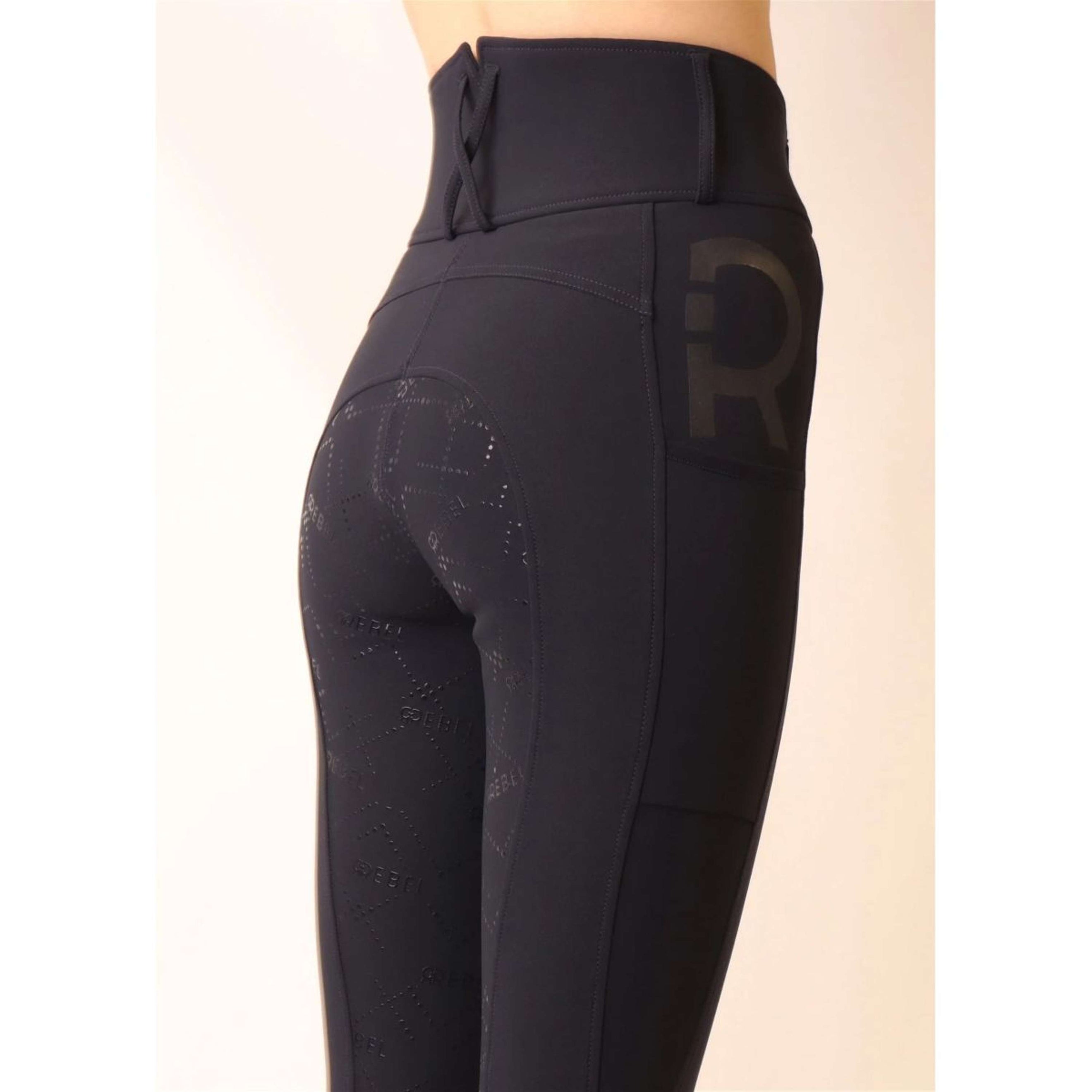 Rebel Breeches Shiny Tape Full Grip Navy