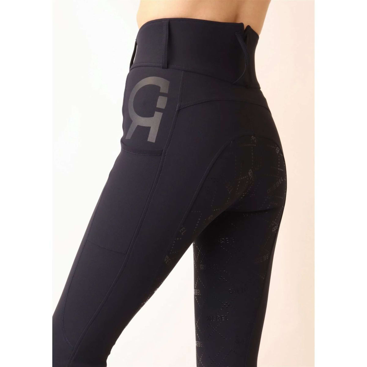 Rebel Breeches Shiny Tape Full Grip Navy