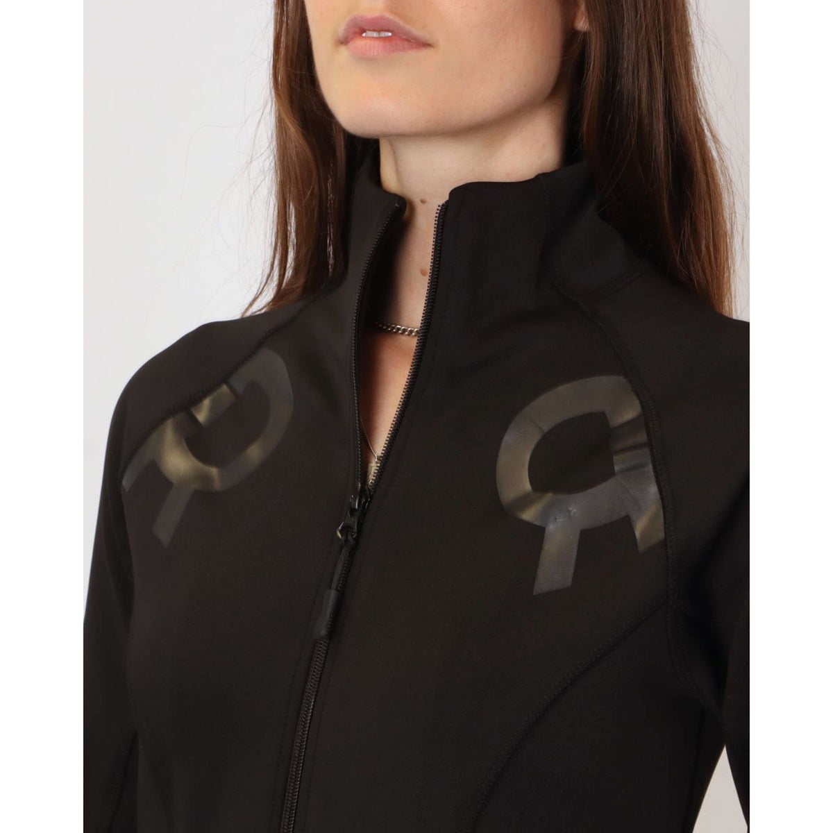 Rebel Zip-Hoodie Shiny Seam Black