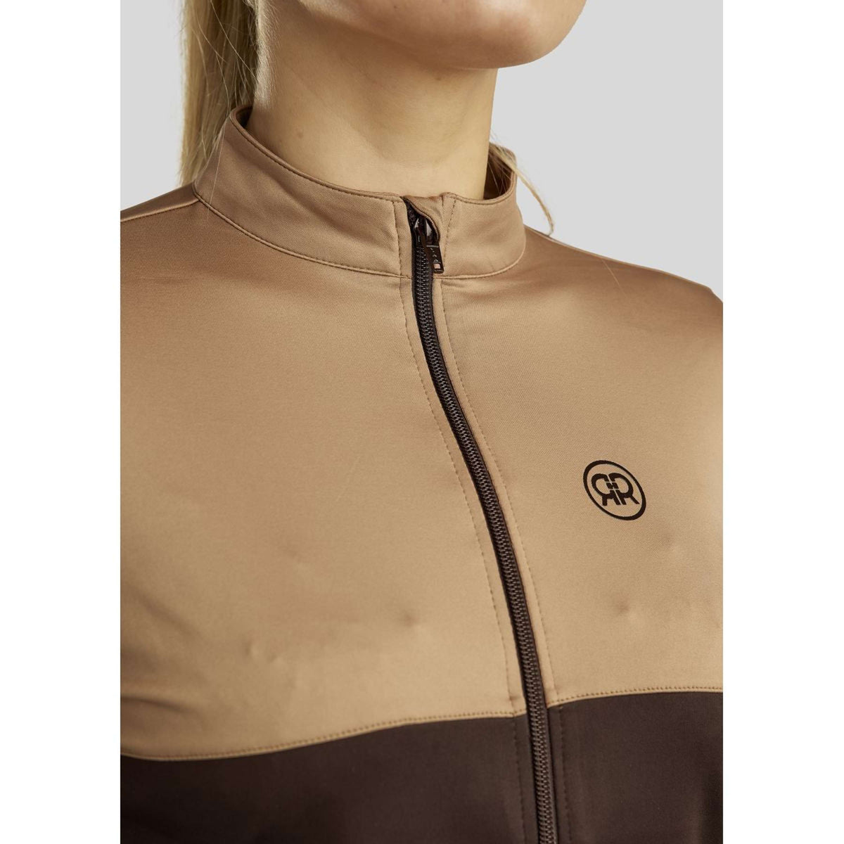 Rebel Jacket Block Colored Full Zip Brown