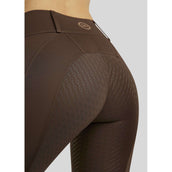 Rebel Riding Legging Beltloops Rosegold Crystals Full Grip Brown