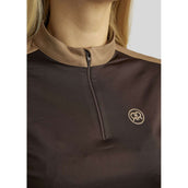 Rebel Poloshirt Block Colored Long Sleeves Brown