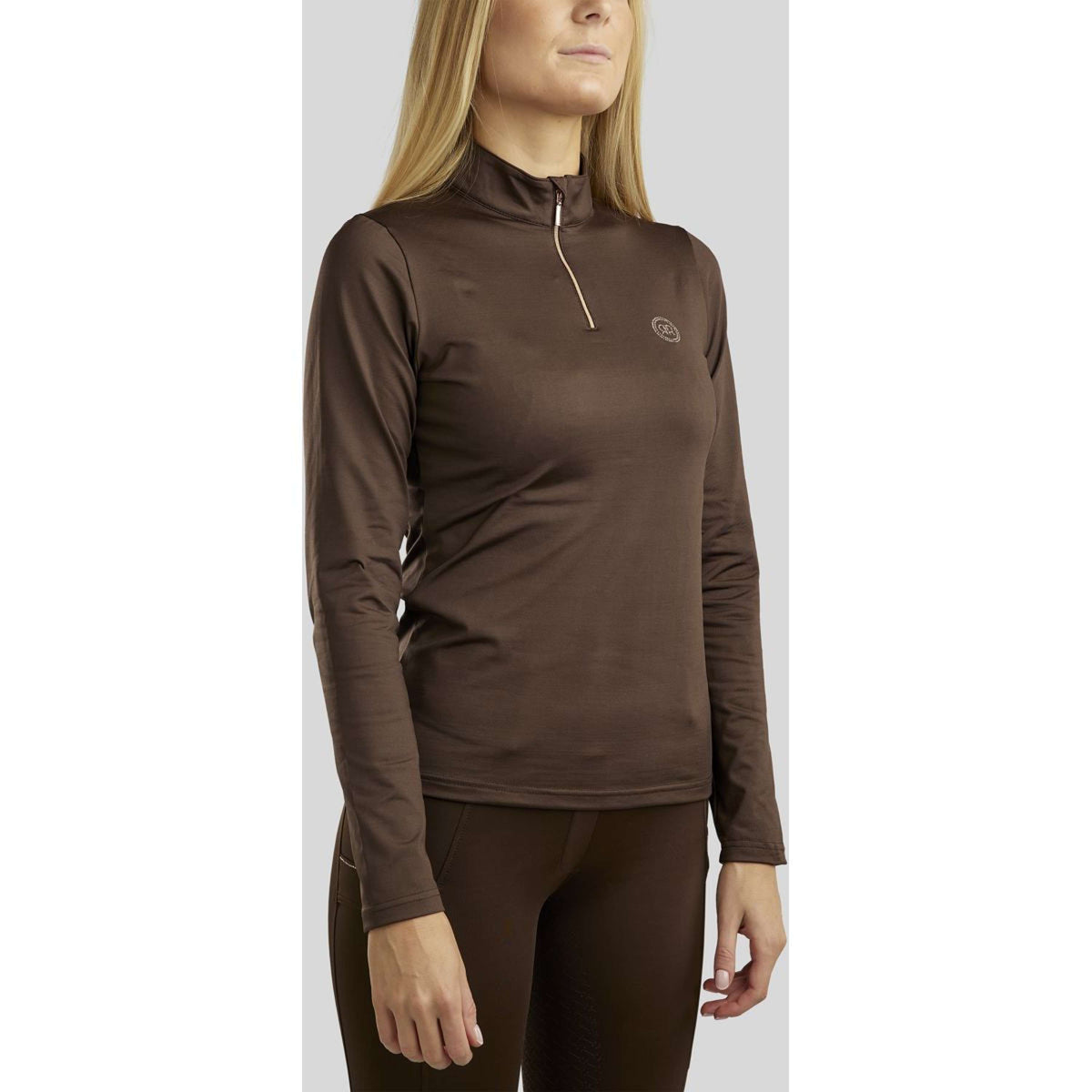 Rebel Shirt Baselayer Rosegold Crystals Brown