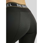 Rebel Riding Legging Logo Elastic Waistband Full Grip Black