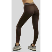 Rebel Riding Legging Logo Elastic Waistband Full Grip Brown