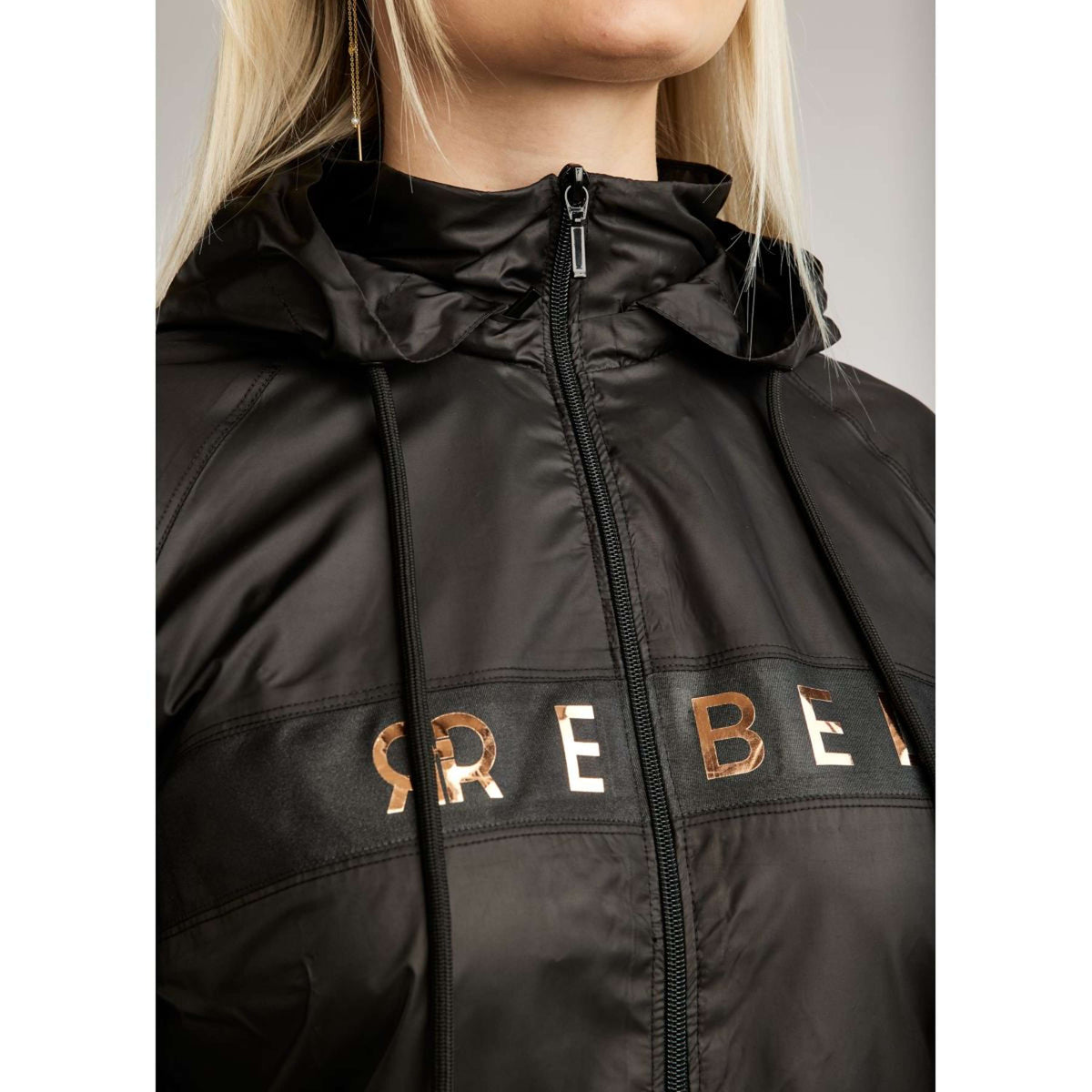 Rebel Jacket Foilprinted Logo Black