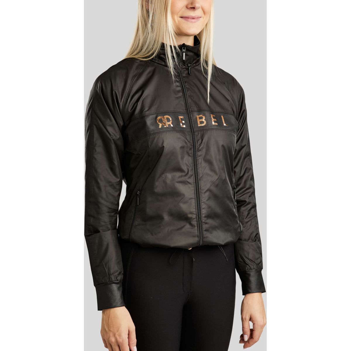 Rebel Jacket Foilprinted Logo Black