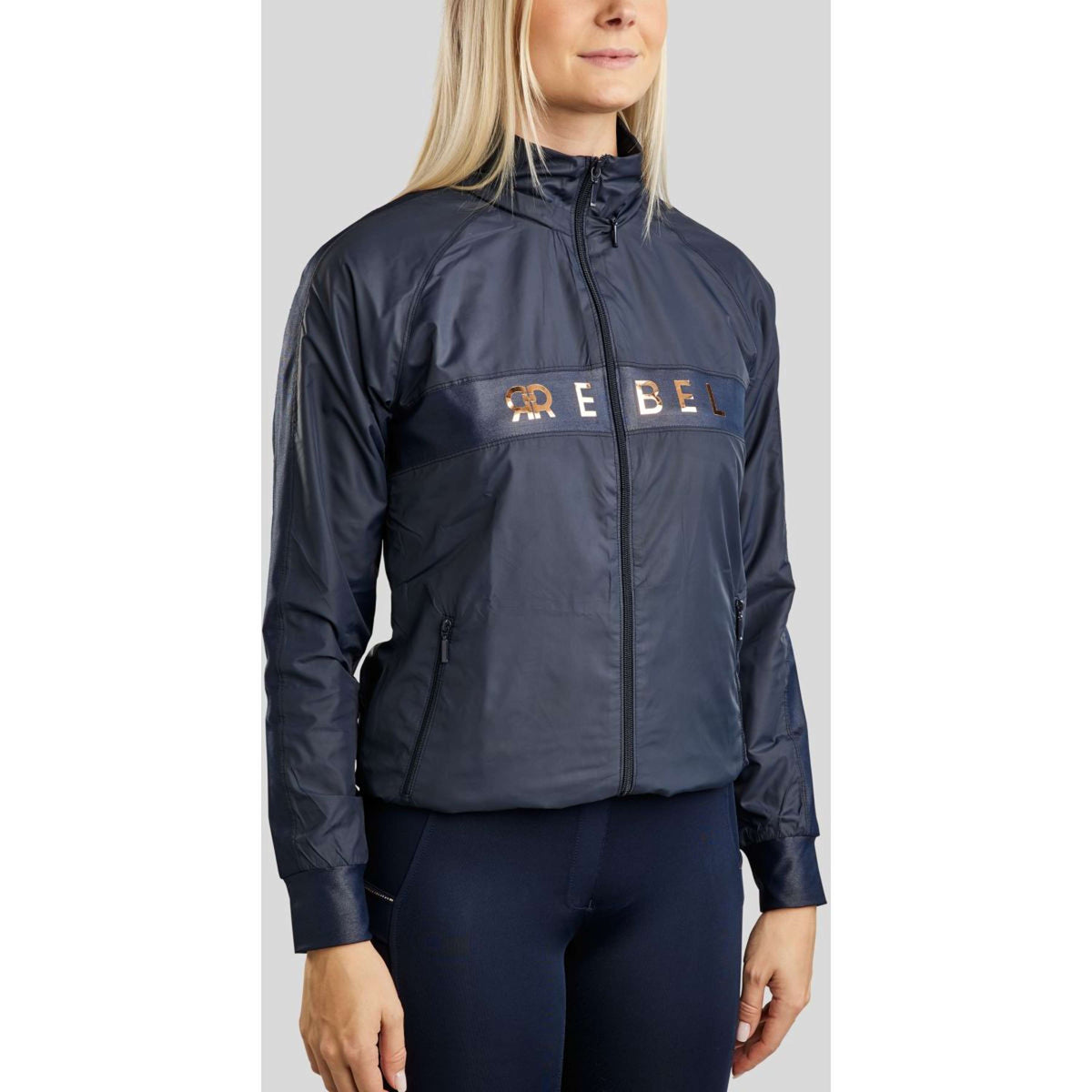 Rebel Jacket Foilprinted Logo Navy