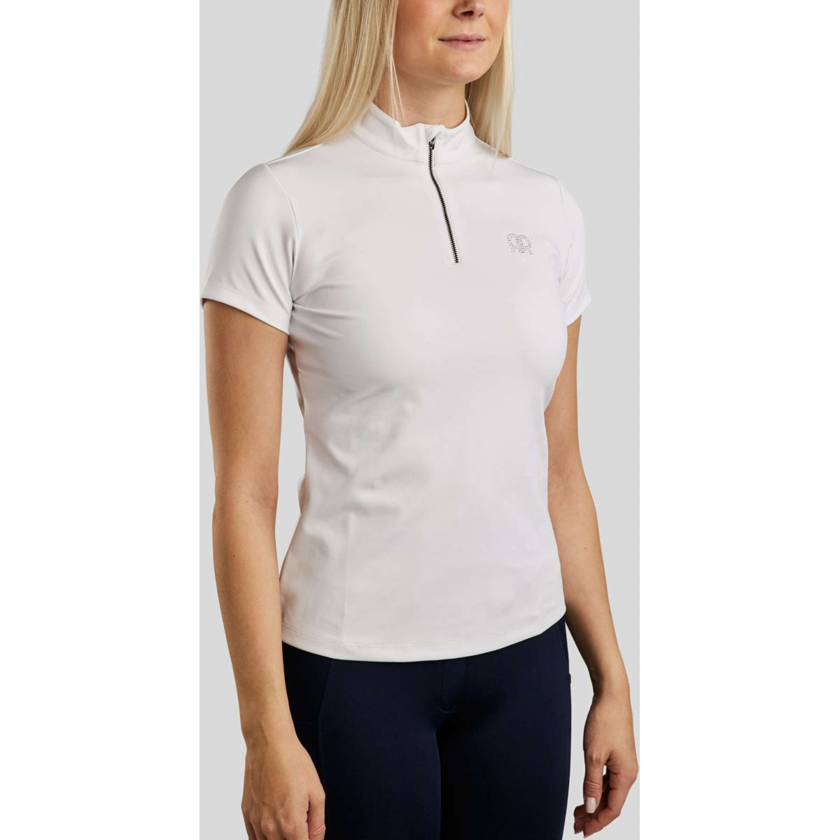 Rebel T-Shirt Tone in Tone Crystals White