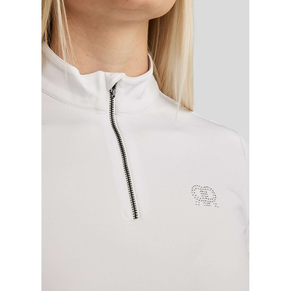 Rebel T-Shirt Tone in Tone Crystals White