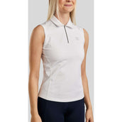 Rebel Sleeveless Shirt Tone in Tone Crystals White