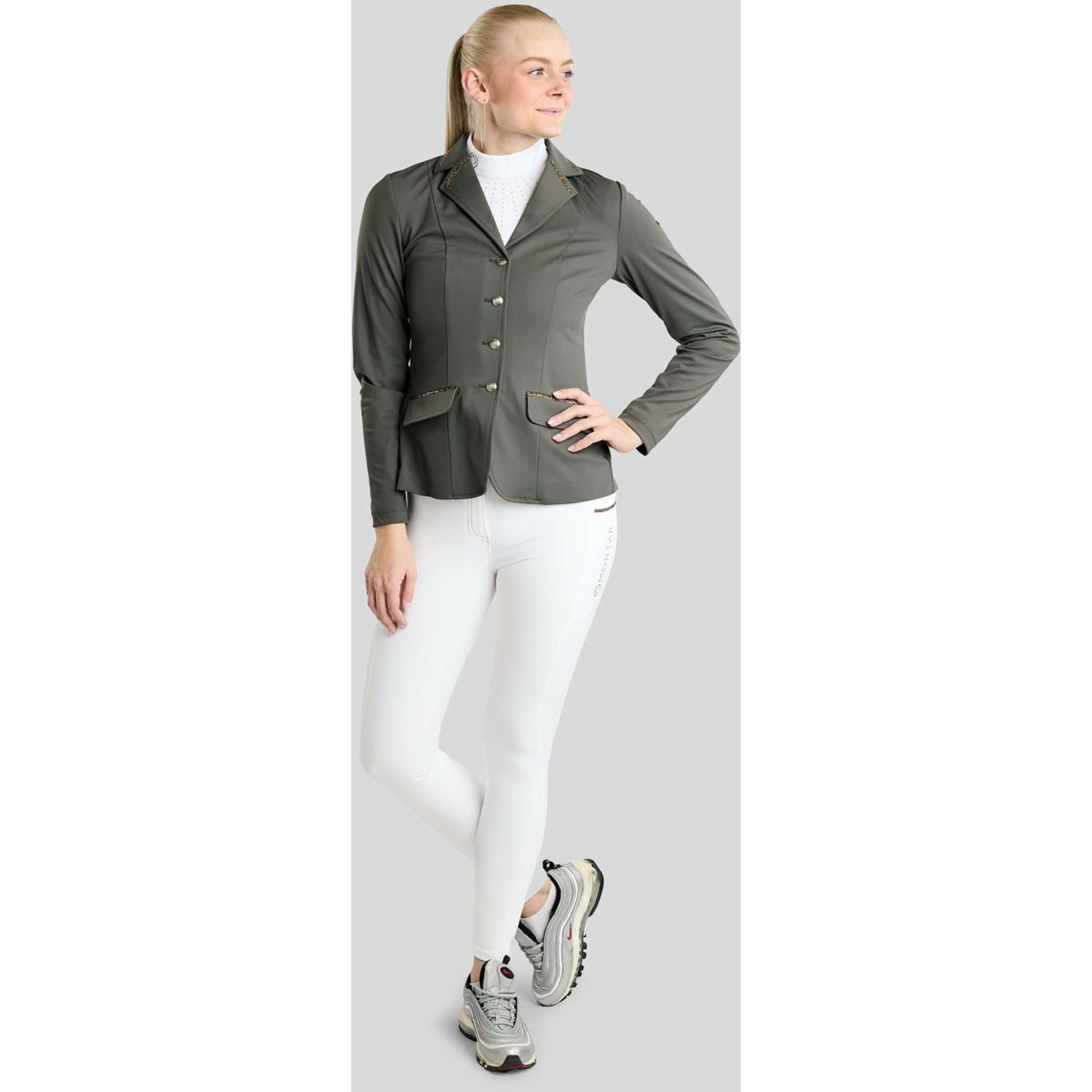 Montar Competition Shirt MoEve Golden Quartz Crystals Long Sleeves Forest Green