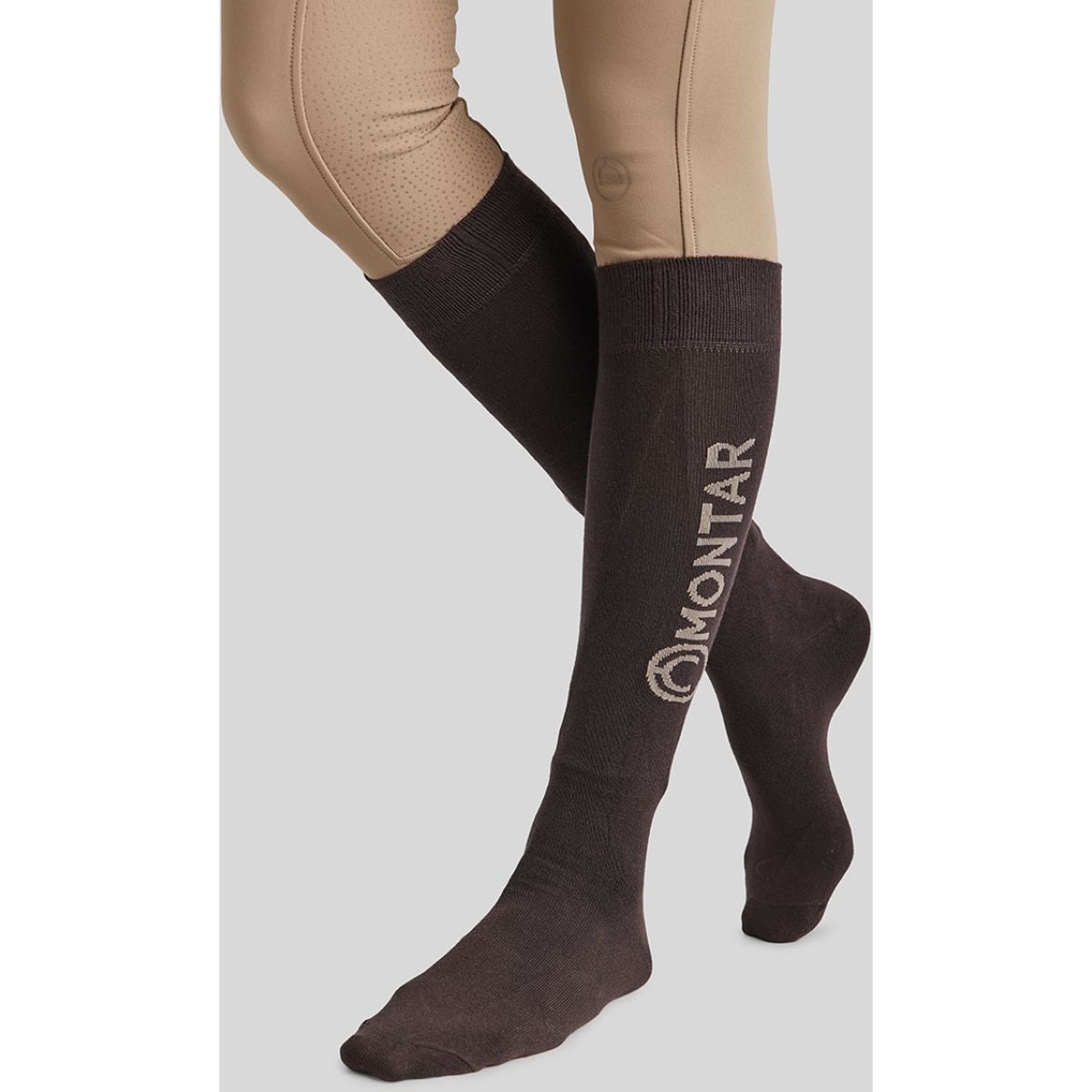 Montar Riding Socks Logo Brown