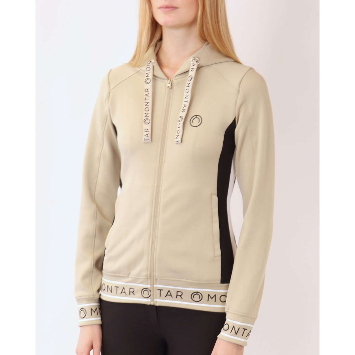 Montar Zip-Hoodie Alia Viv Logotape Beige