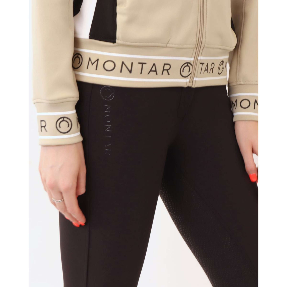 Montar Zip-Hoodie Alia Viv Logotape Beige