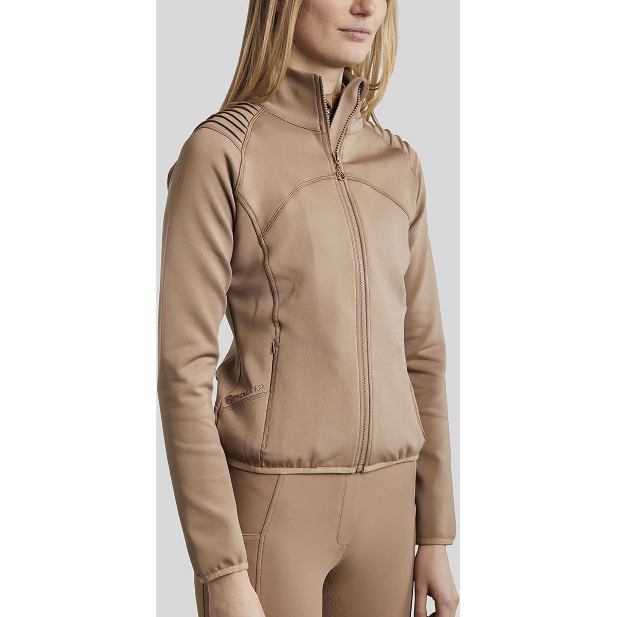 Montar Jacket MoPaige Pintucks Crystals Latte