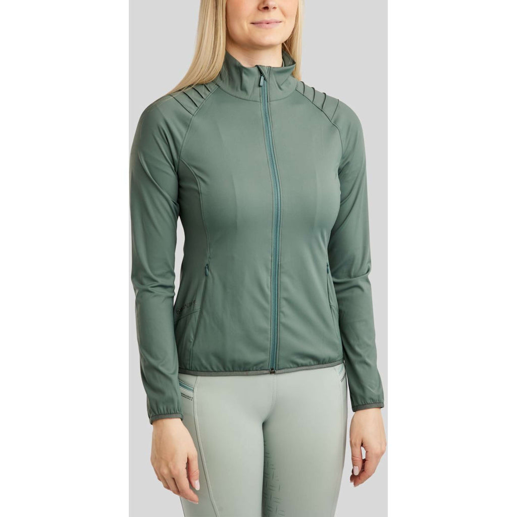 Montar Jacket MoPearl Pintuck Gun Metal Crystals Jade