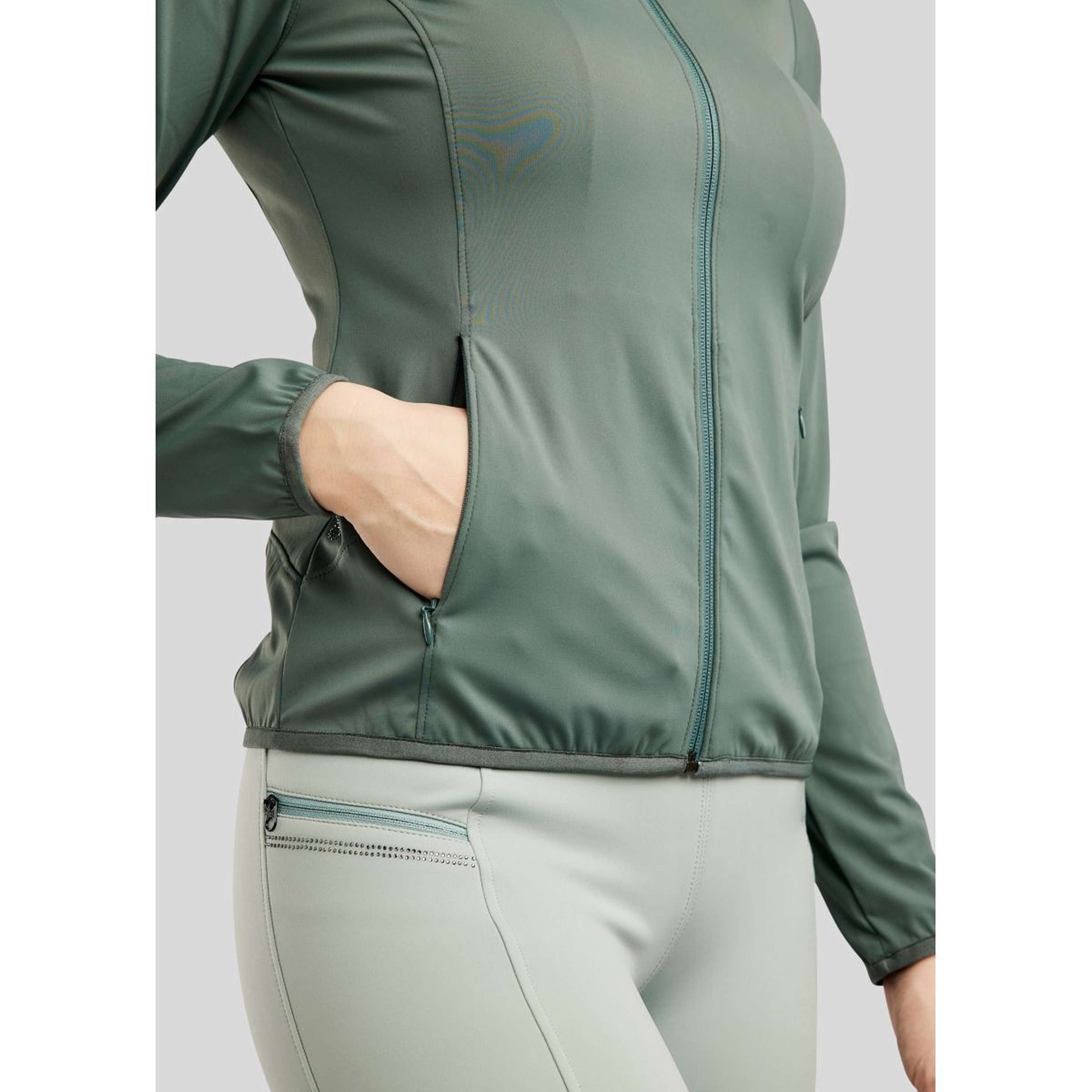 Montar Jacket MoPearl Pintuck Gun Metal Crystals Jade