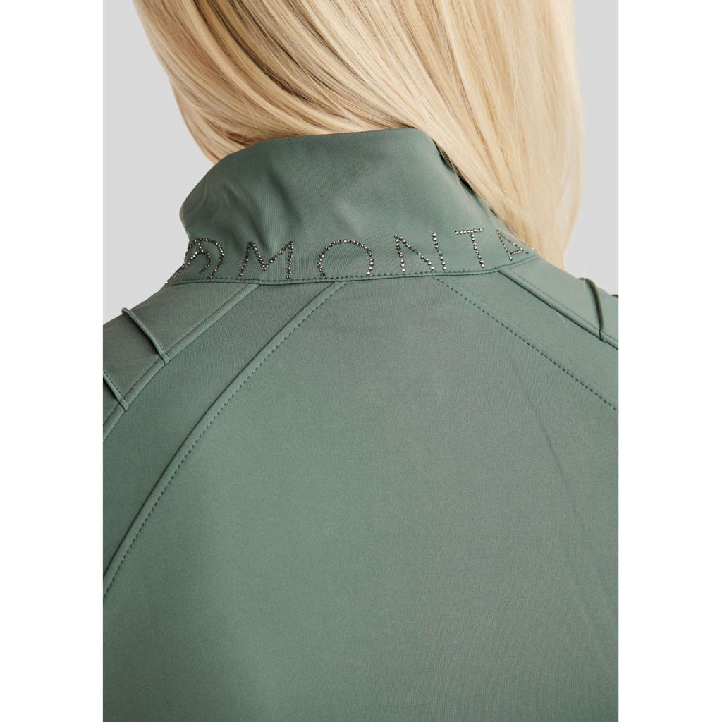 Montar Jacket MoPearl Pintuck Gun Metal Crystals Jade