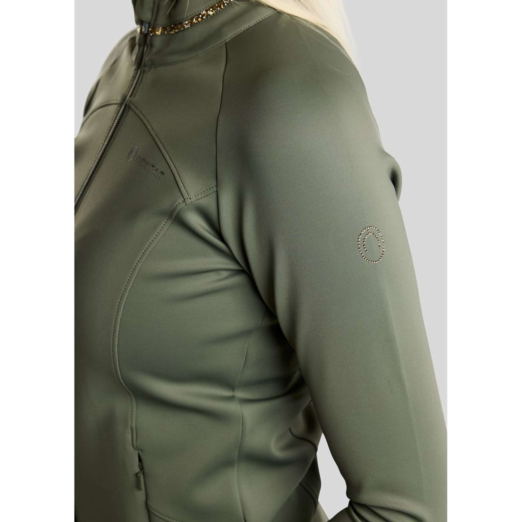 Montar Zip-Hoodie MoVeronica Golden Quartz Crystal Forest Green