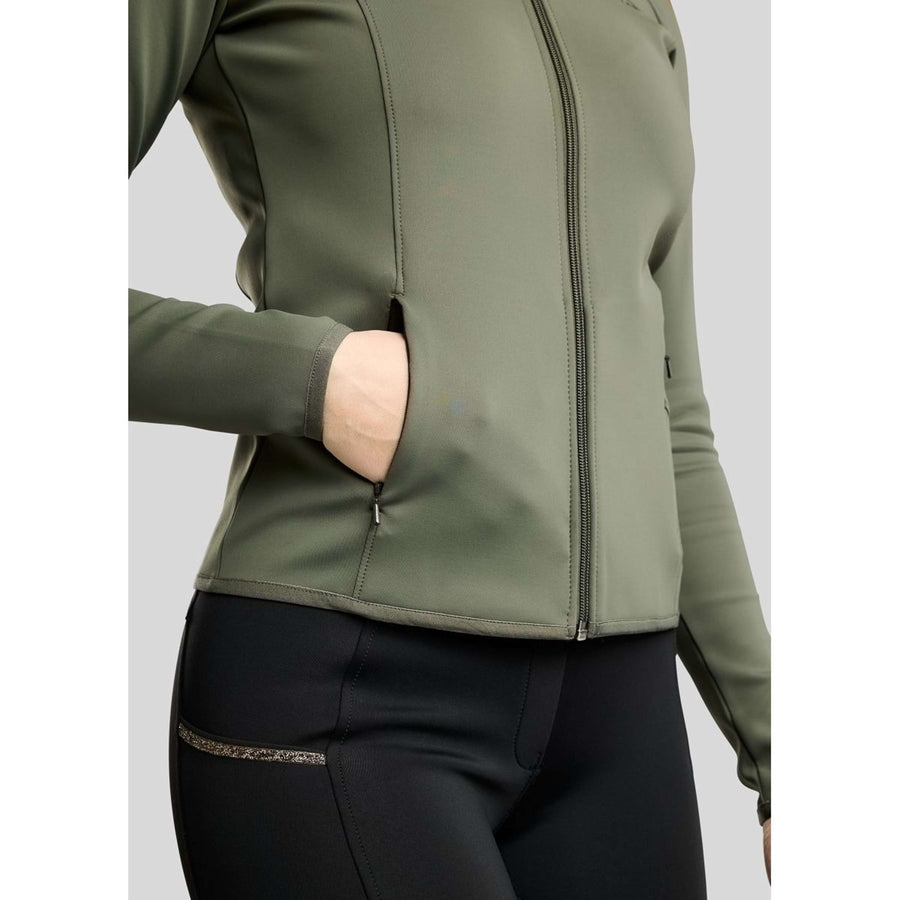 Montar Zip-Hoodie MoVeronica Golden Quartz Crystal Forest Green