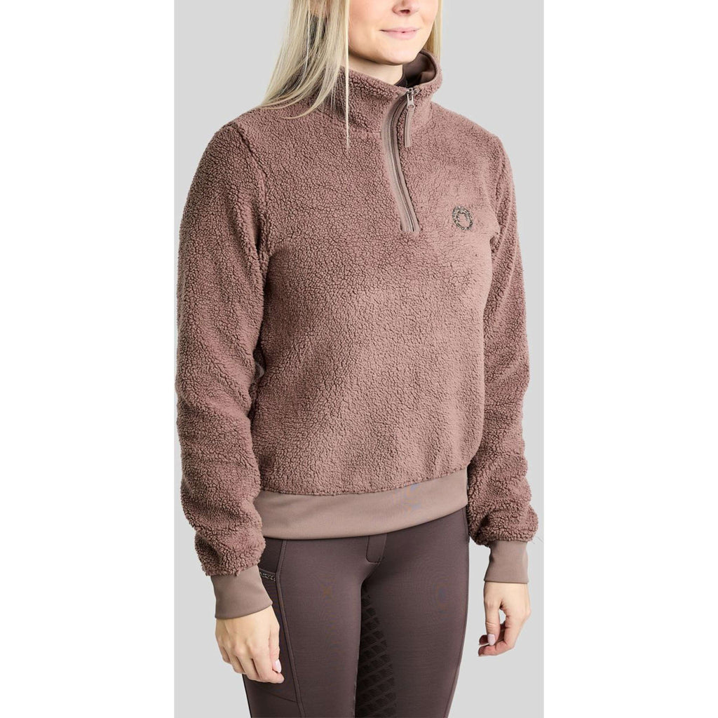 Montar Sweater MoEbba Q-Zip Teddy Pile Golden Quartz Nougat Brown