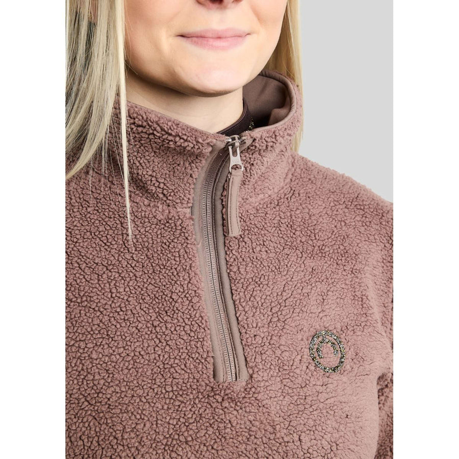 Montar Sweater MoEbba Q-Zip Teddy Pile Golden Quartz Nougat Brown