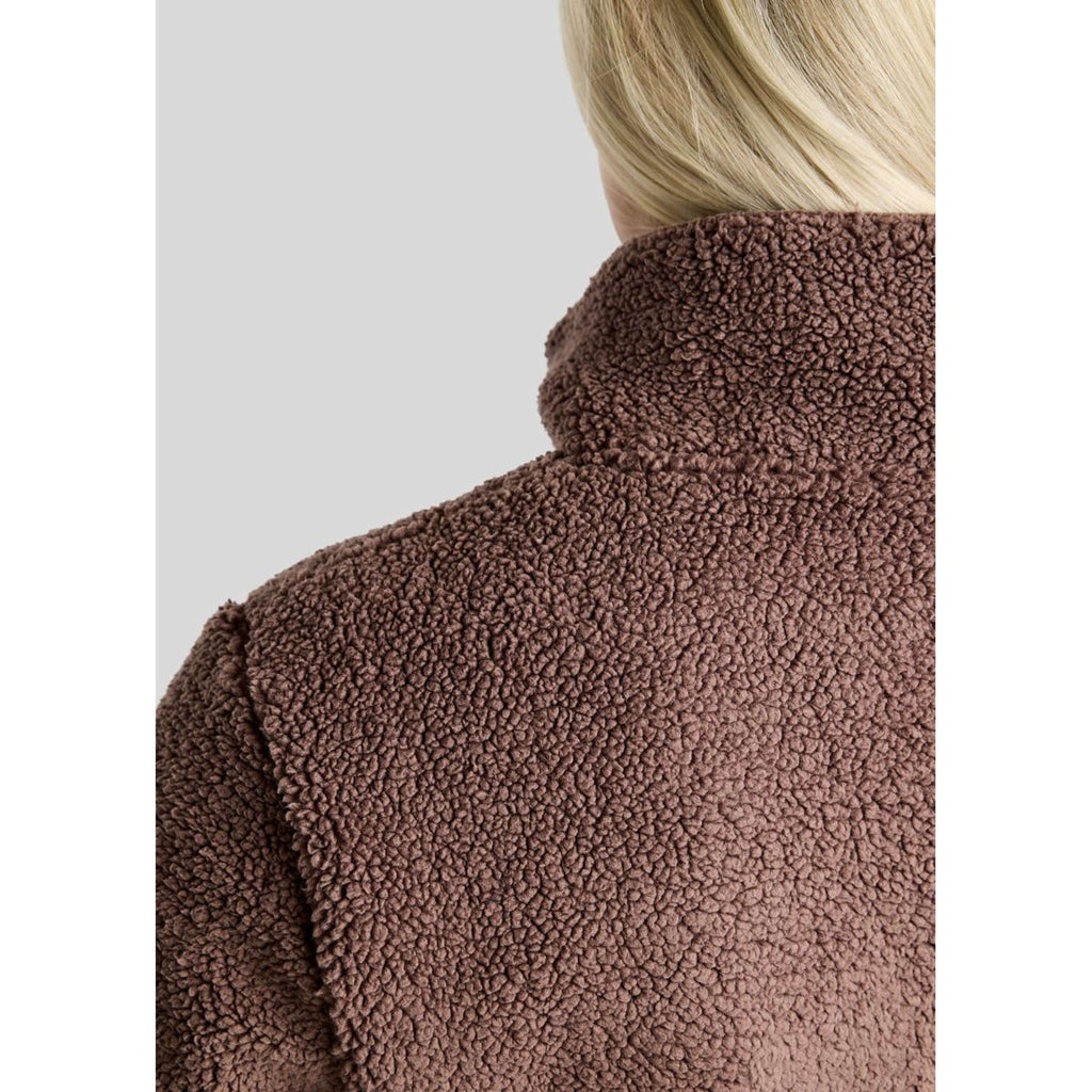 Montar Sweater MoEbba Q-Zip Teddy Pile Golden Quartz Nougat Brown