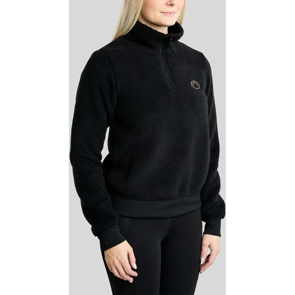 Montar Sweater MoEbba Q-Zip Teddy Pile Golden Quartz Black