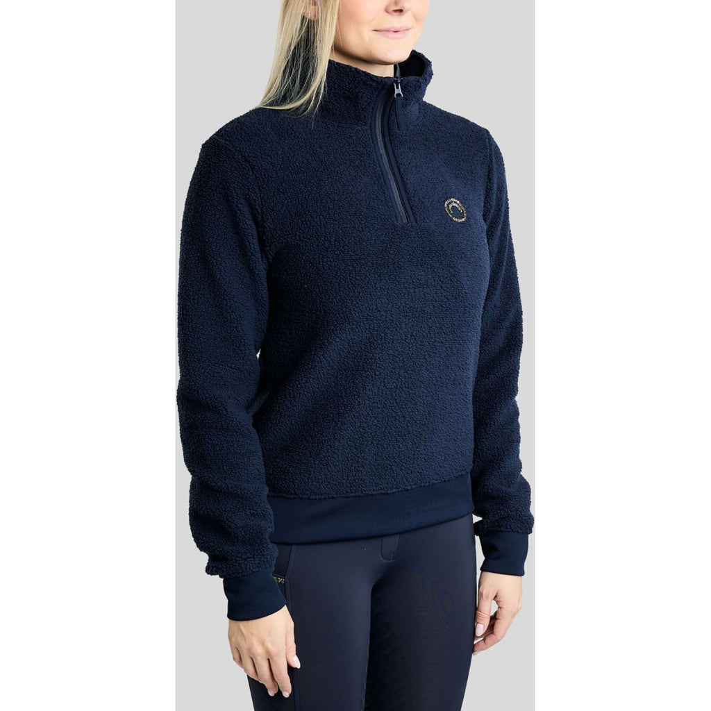 Montar Sweater MoEbba Q-Zip Teddy Pile Golden Quartz Navy