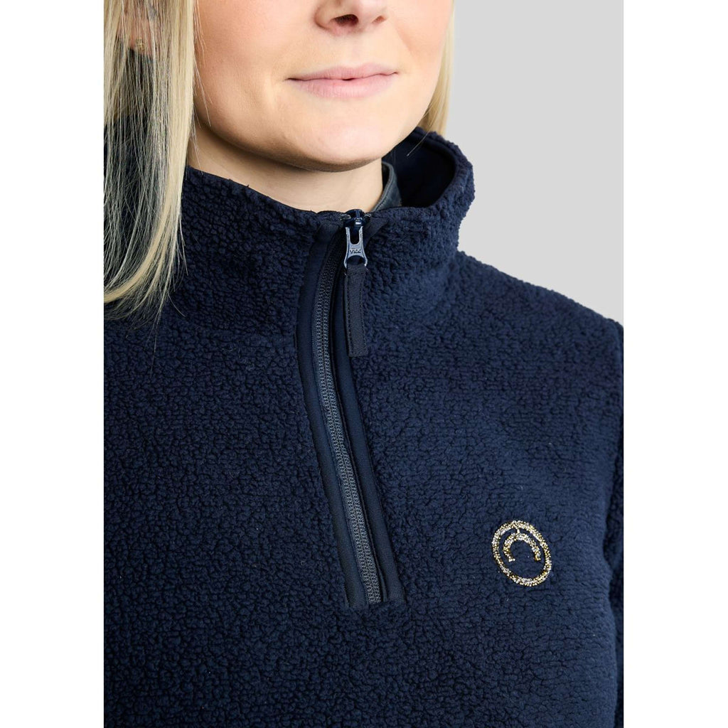 Montar Sweater MoEbba Q-Zip Teddy Pile Golden Quartz Navy
